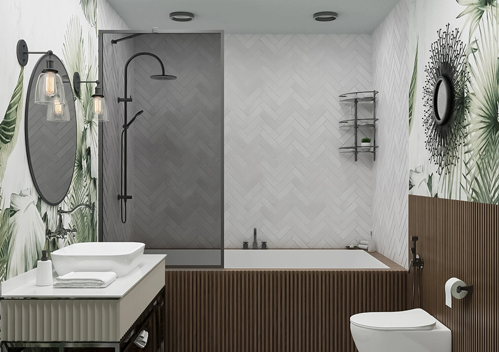 Шторка на ванну Veconi Palau PL-85GR, 60x150, брашированный графит, стекло тонированное от магазина Vanna-Vanna.ru!