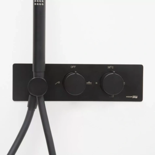 Смеситель для душа WasserKraft Elbe 7488 Thermo черный Soft-touch от магазина Vanna-Vanna.ru!