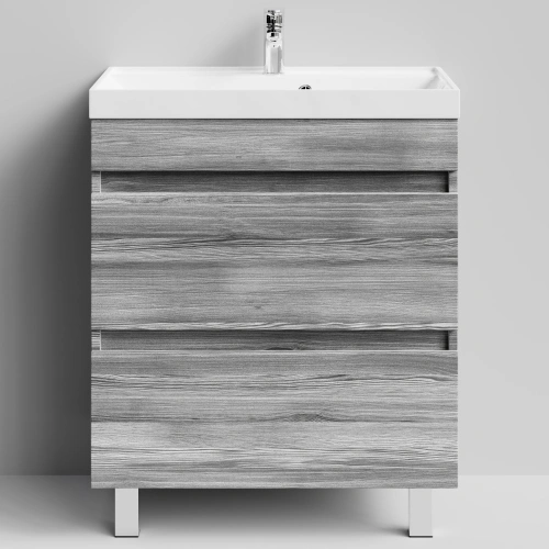 Тумба с раковиной Vod-ok Бест 70  напольная, Лиственница структурная контрастно-серая от магазина Vanna-Vanna.ru!