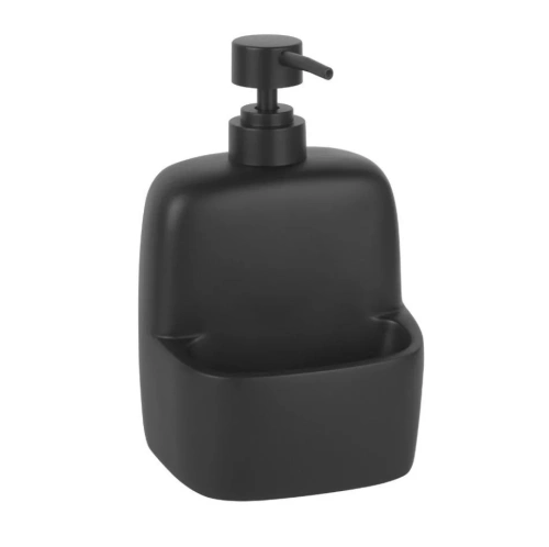 Дозатор для мыла WasserKraft K-8499BLACK с емкостью для губки, черный от магазина Vanna-Vanna.ru!