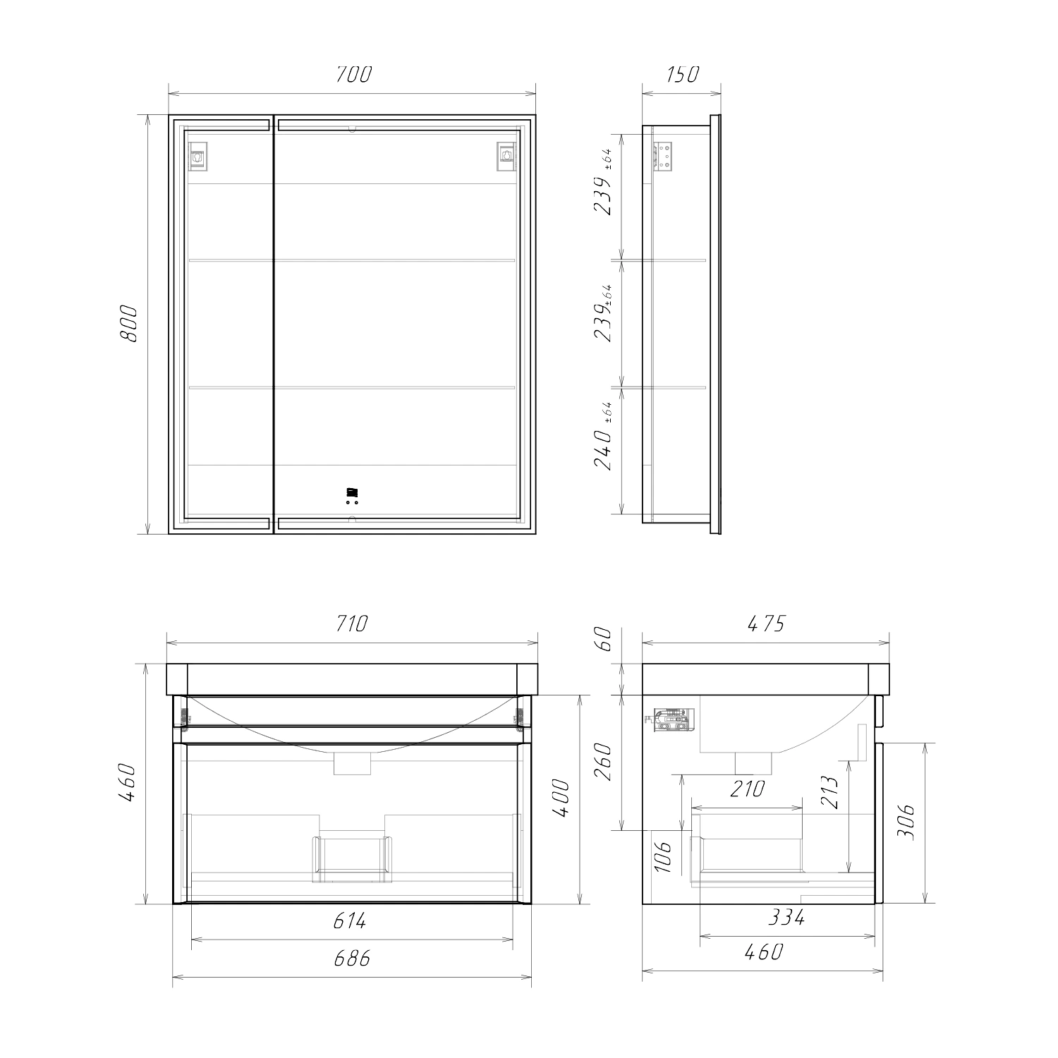 Тумба подвесная Comforty Енисей-70П белый глянец с раковиной 4470 от магазина Vanna-Vanna.ru!
