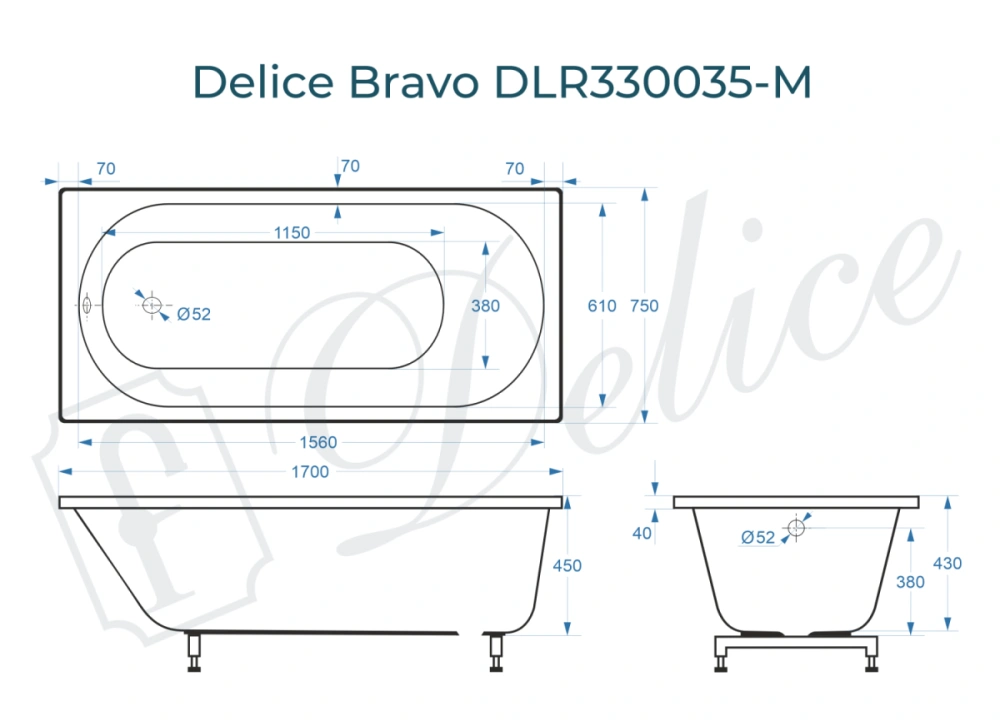 Ванна из литьевого мрамора Delice Bravo 180х75 матовая DLR330038-M от магазина Vanna-Vanna.ru!