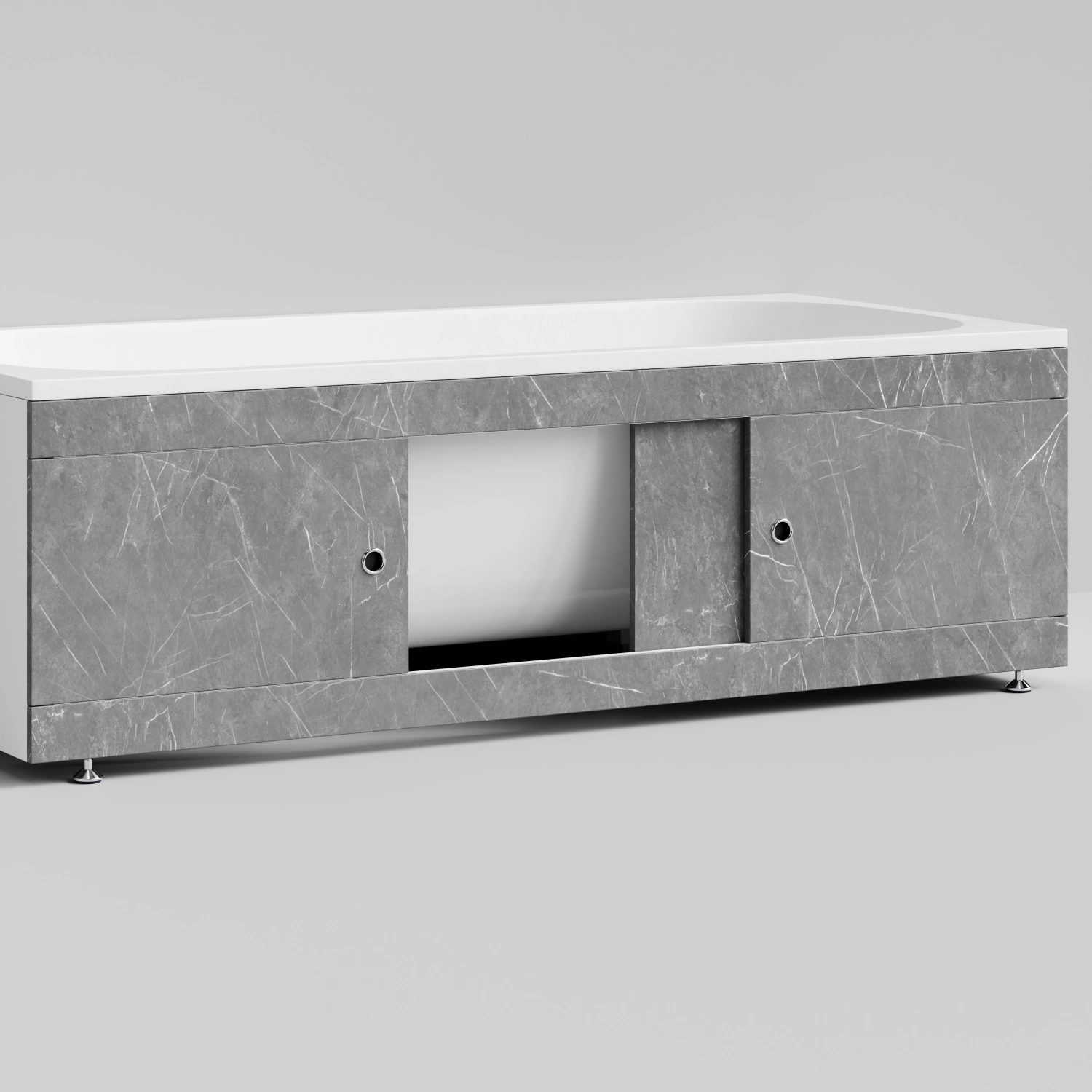 Экран под ванну Vod-ok Купе 180 раздвижной Мрамор Серый софт тач от магазина Vanna-Vanna.ru!