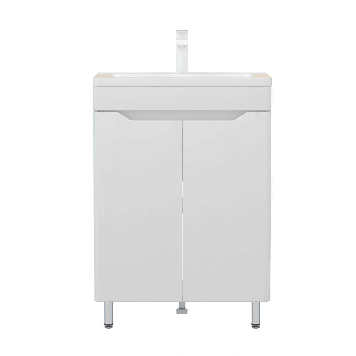Тумба напольная Corozo Бирма 60, белый, с раковиной Modul Slim 60 от магазина Vanna-Vanna.ru!