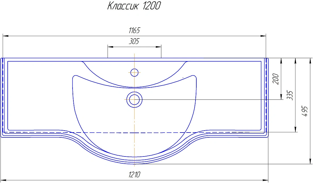Тумба с раковиной Francesca Империя 120 напольная, 2 ящика, 4 двери, венге