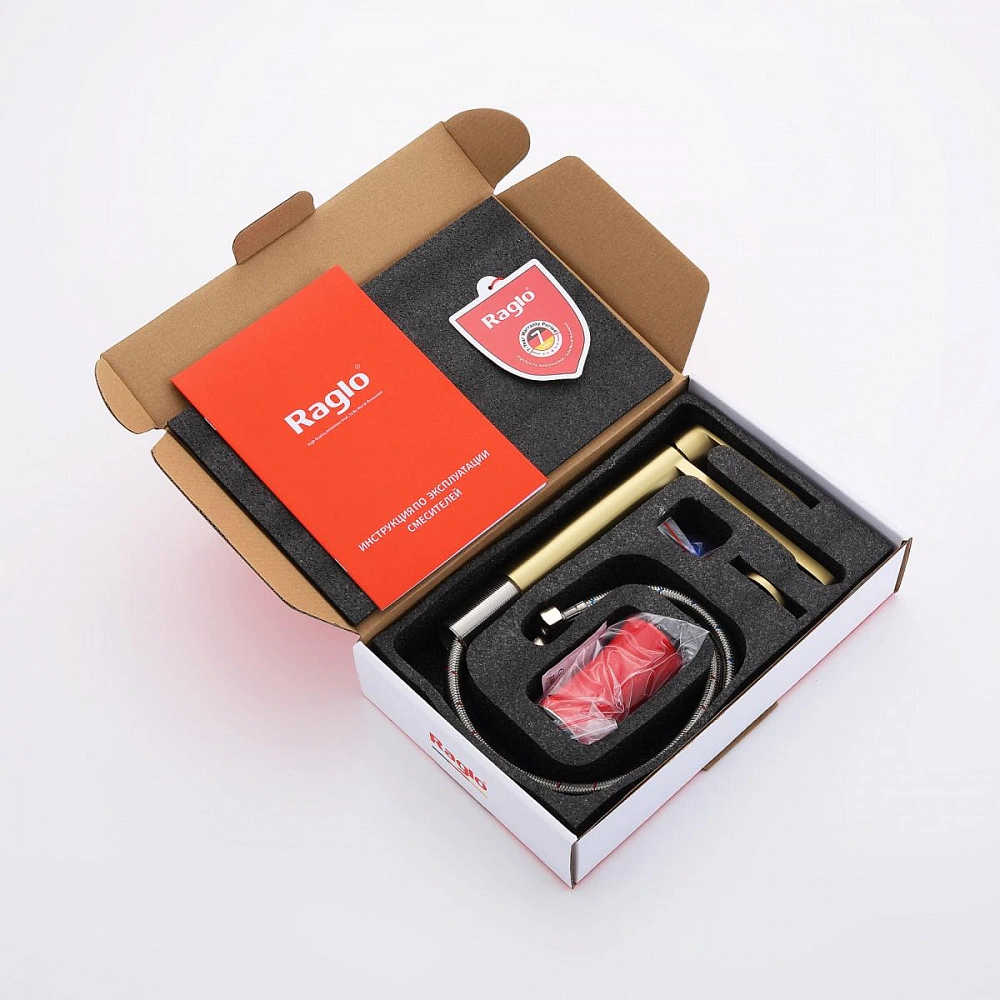 Смеситель для раковины Raglo R10.10.03, золотой сатин от магазина Vanna-Vanna.ru!