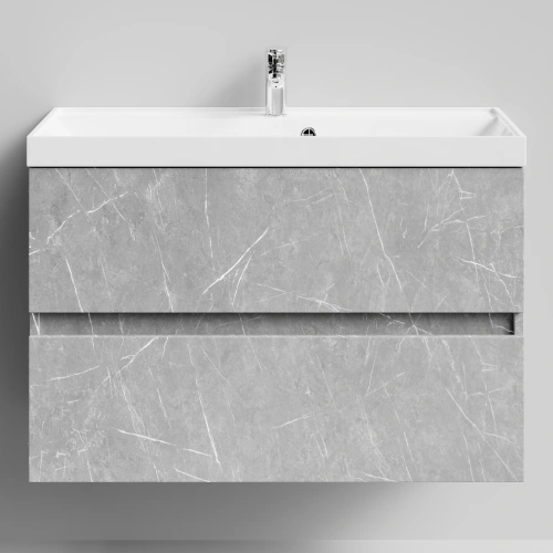 Тумба с раковиной Vod-ok Бест 90  подвесная, Мрамор Белый софт тач от магазина Vanna-Vanna.ru!