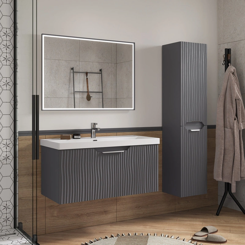 Пенал EQUIL Mirage 36 подвесной с корзиной графит софт, R от магазина Vanna-Vanna.ru!