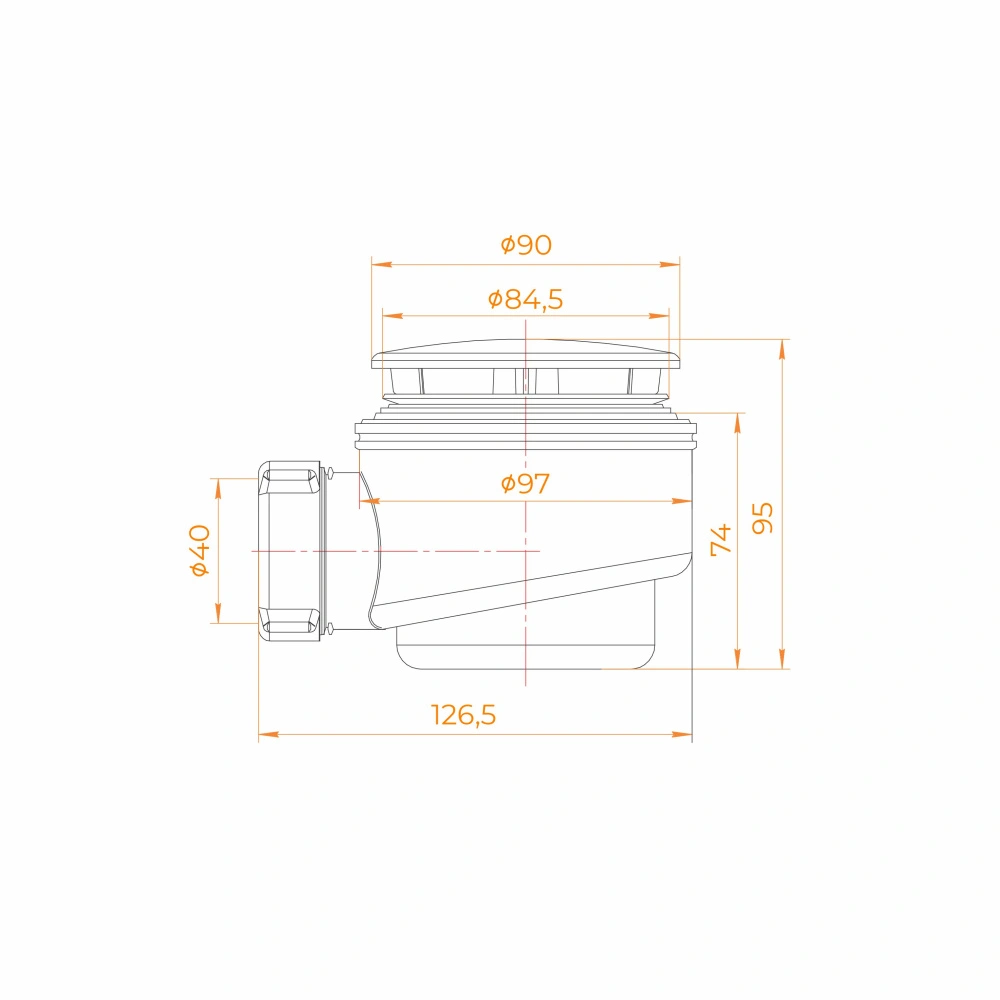 Сифон для поддонов RGW E510C 60 хром от магазина Vanna-Vanna.ru!