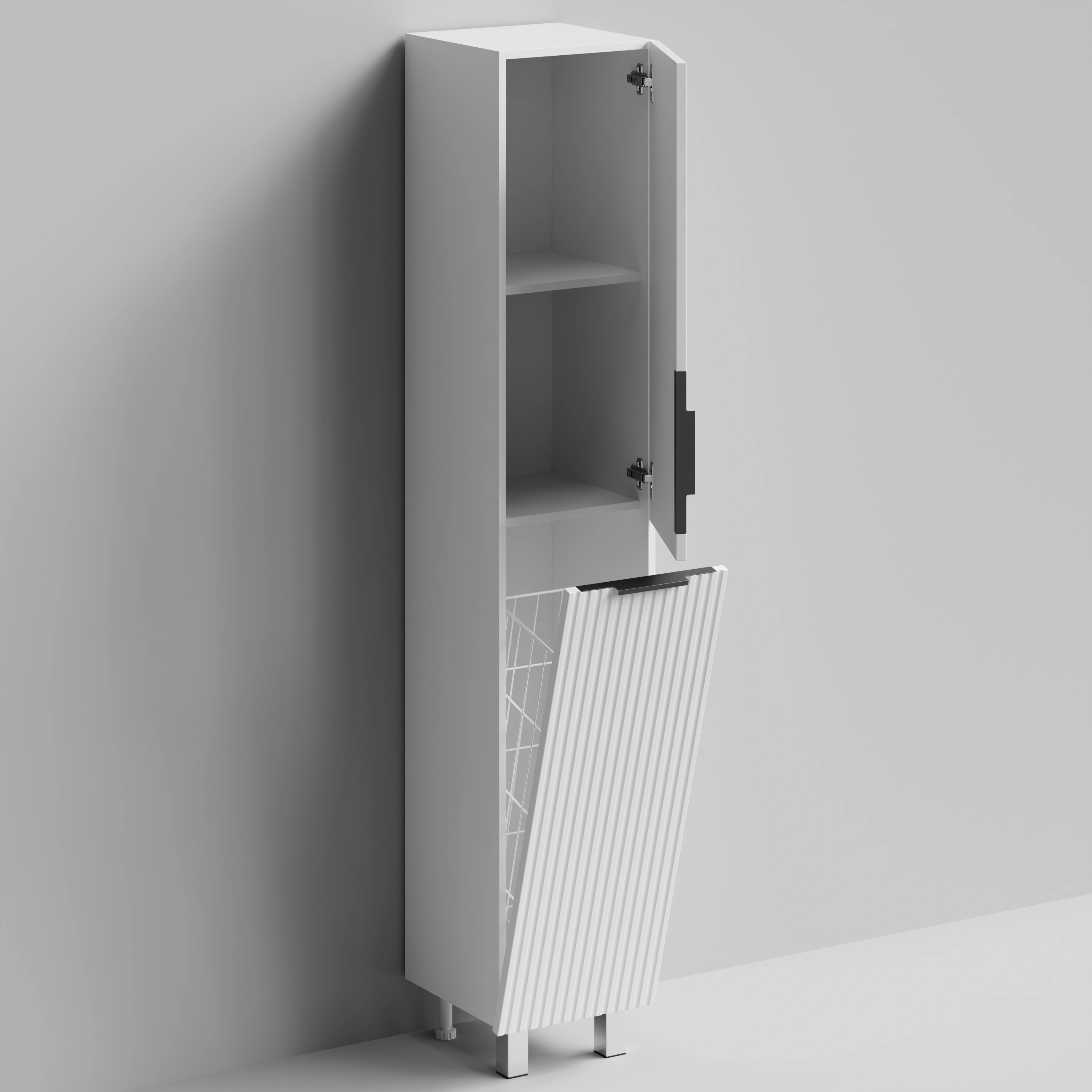 Пенал Vod-ok Дольче 30 L/R, 2 двери, корзина, напольный, белый + 13 цветов от магазина Vanna-Vanna.ru!