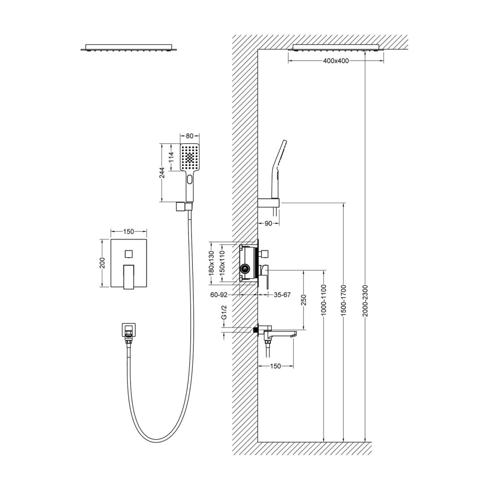 Душевая система встроенная Timo Selene SX-2039/16SM белый матовый от магазина Vanna-Vanna.ru!