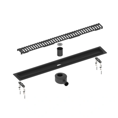 Душевой лоток TIMO Drain System 900 с вставкой "lines", Чёрный от магазина Vanna-Vanna.ru!