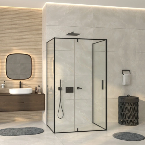 Душевой уголок WasserKraft Elbe 74P25 120х80 прямоугольный, без поддона, прозрачное стекло, черный матовый от магазина Vanna-Vanna.ru!