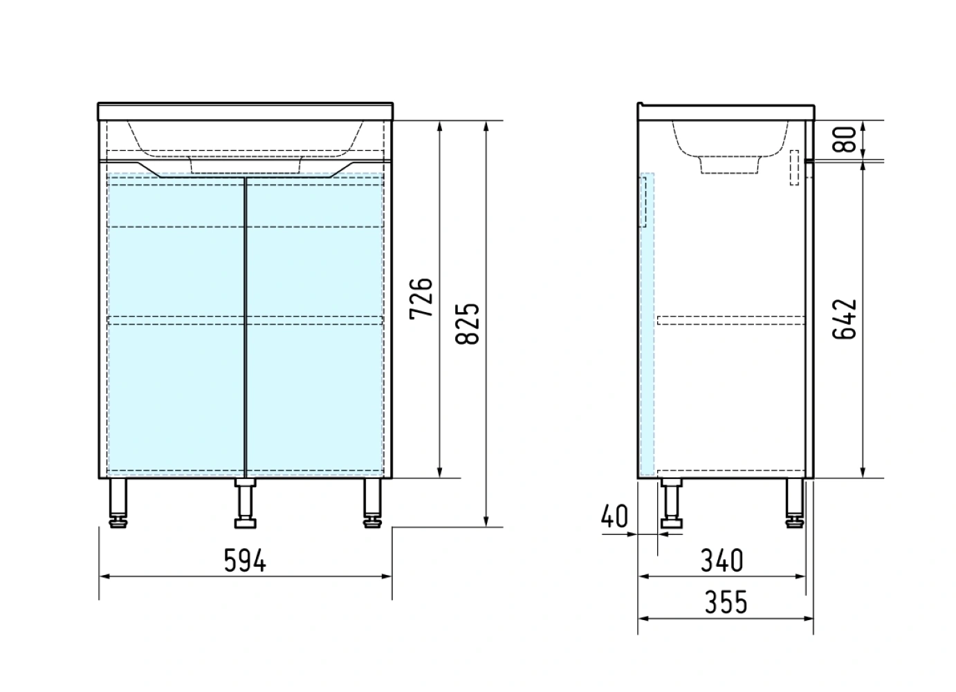 Тумба напольная Corozo Бирма 60, белый, с раковиной Modul Slim 60 от магазина Vanna-Vanna.ru!
