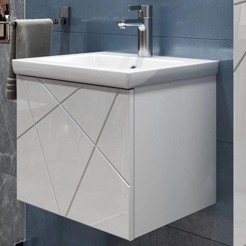 Тумба подвесная Vigo Geometry 50 с раковиной Фостер 50, белый от магазина Vanna-Vanna.ru!