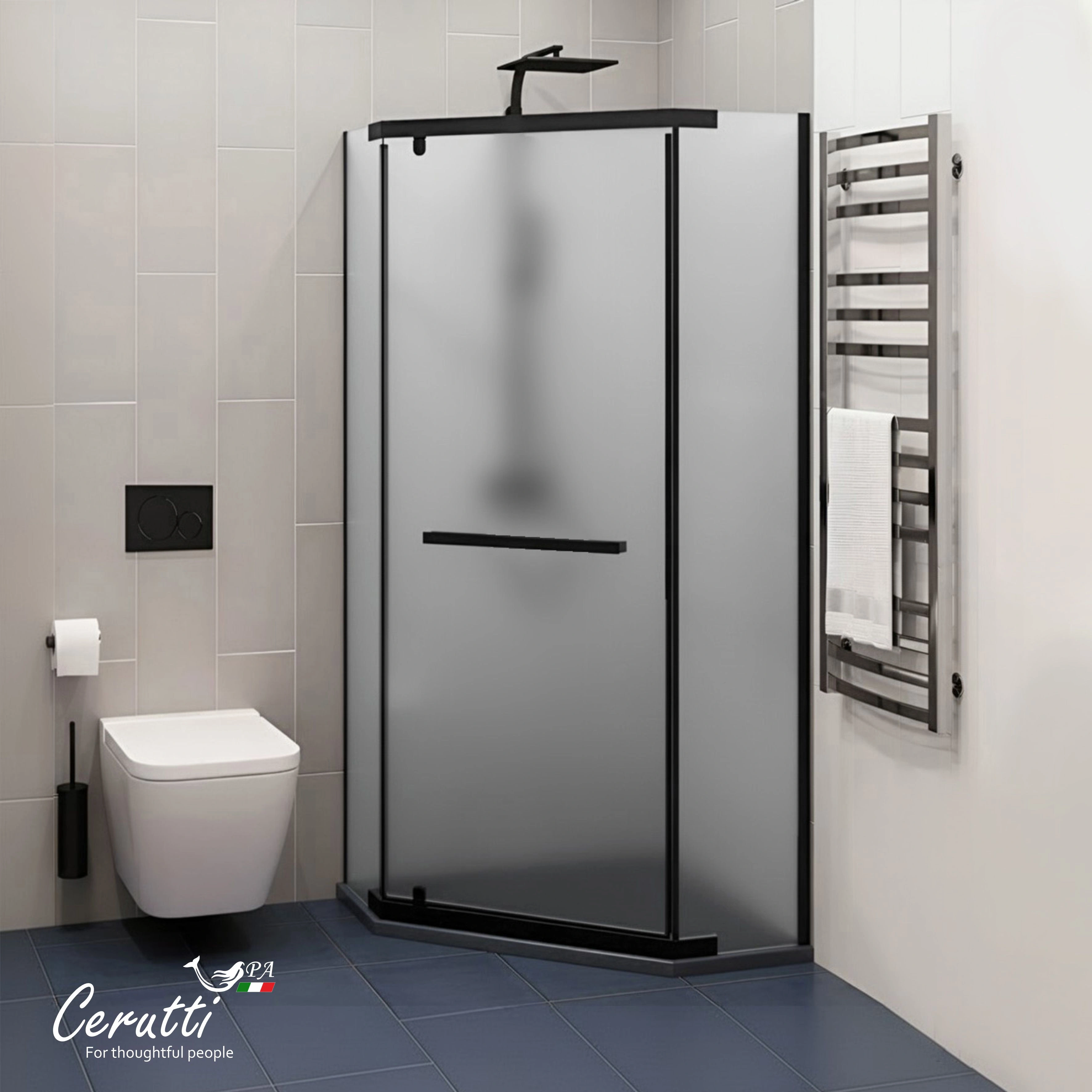Душевое ограждение Ceruttispa ЧИКА (CHIKA) ZP91BF (90x90x195) от магазина Vanna-Vanna.ru!