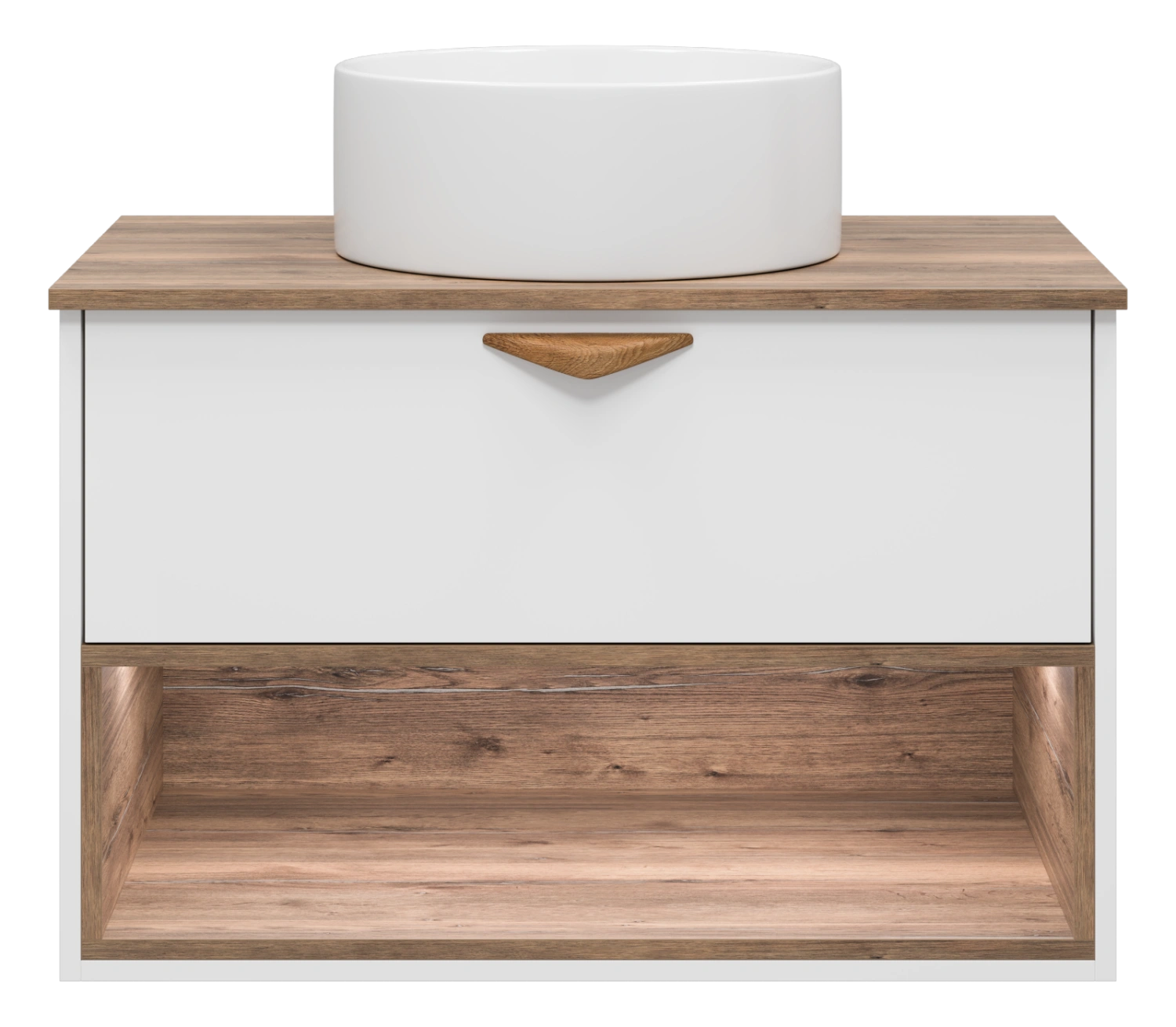 Тумба с раковиной Brevita Bergen 80 с подсветкой подвесная, белый от магазина Vanna-Vanna.ru!