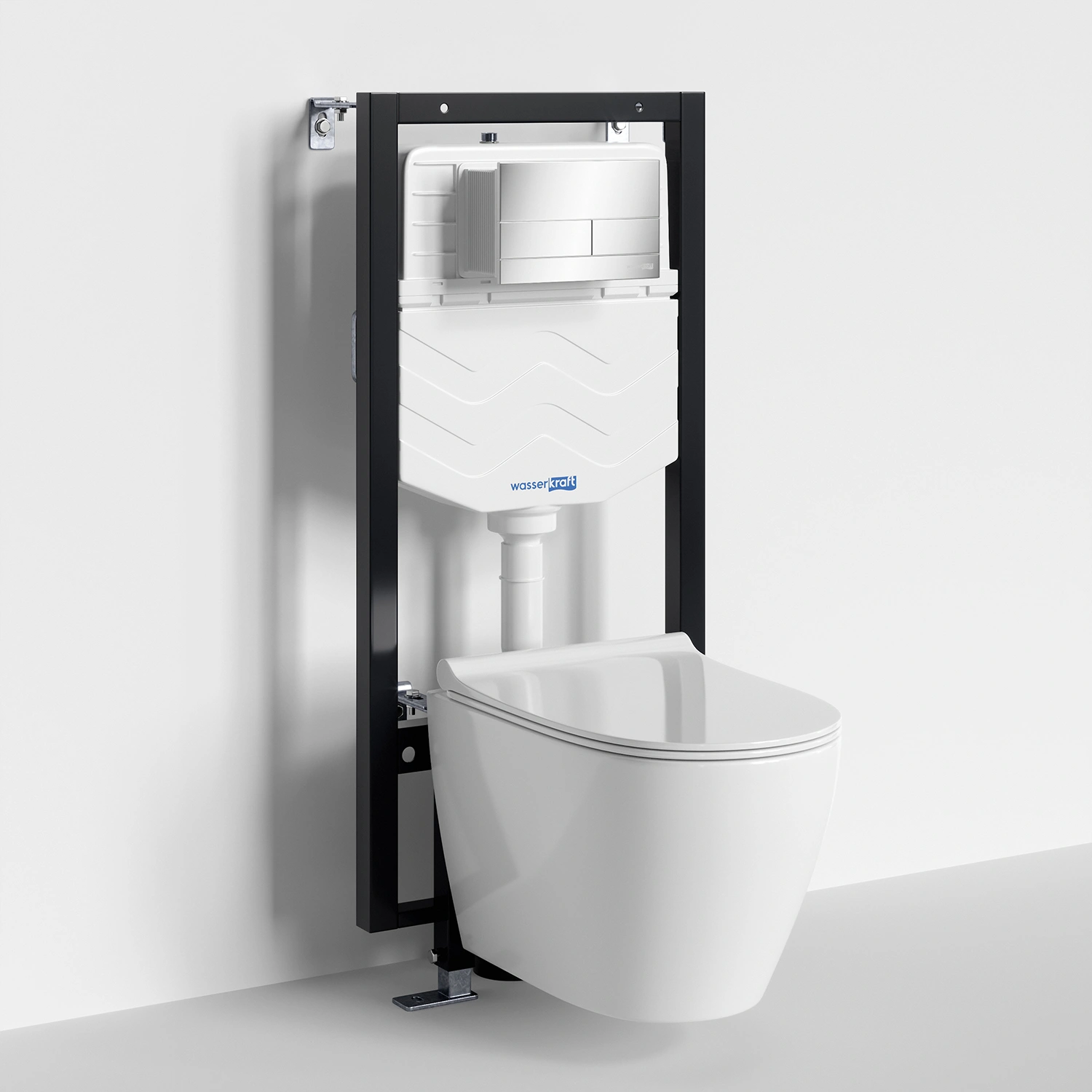 Унитаз подвесной WasserKRAFT 56TLT.010.ME.CH04.H002 с инсталляцией и кнопкой, белый от магазина Vanna-Vanna.ru!