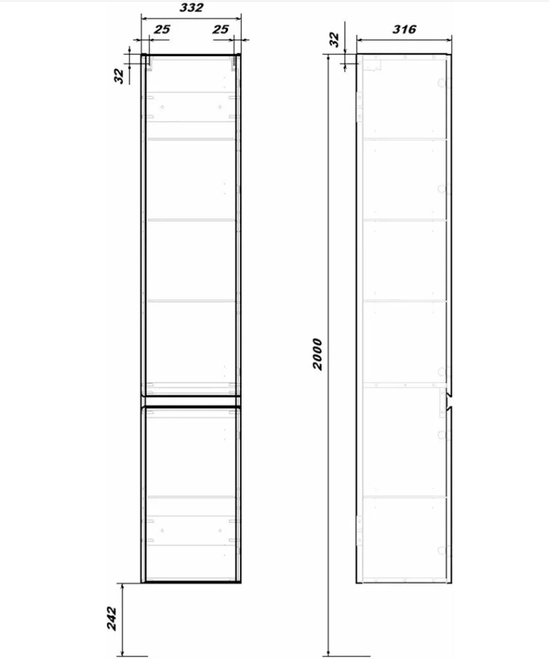 Пенал подвесной SanStar Arista 35 белый от магазина Vanna-Vanna.ru!