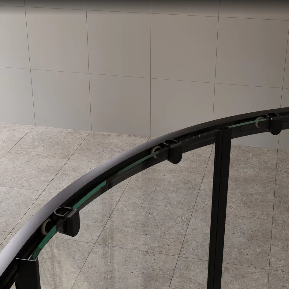 Душевой уголок Vagnerplast Авелло (Avello), без поддона, полукруглый, 90x90x185  см., черный от магазина Vanna-Vanna.ru!