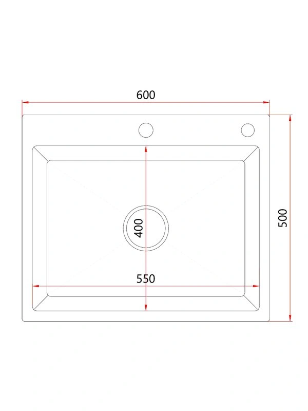 Мойка кухонная Esbano CASCADE-M 60х50 комплект, Оружейная сталь от магазина Vanna-Vanna.ru!