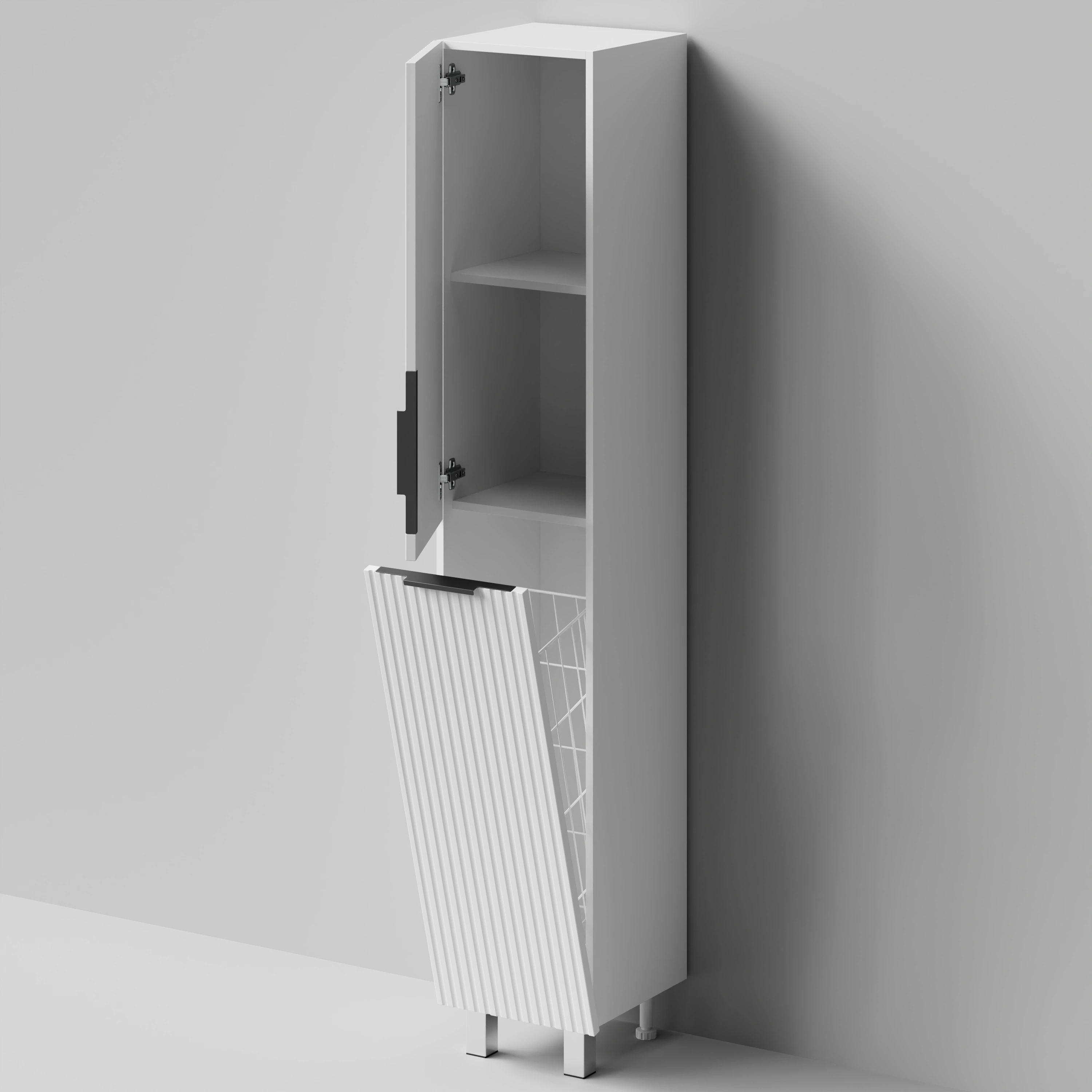 Пенал Vod-ok Дольче 30 L/R, 2 двери, корзина, напольный, белый + 13 цветов от магазина Vanna-Vanna.ru!