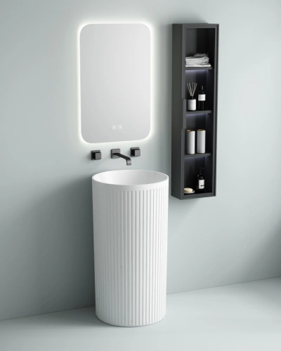 Раковина SantiLine SL-4024 напольная, (моноблок), без отверстия под смеситель белая