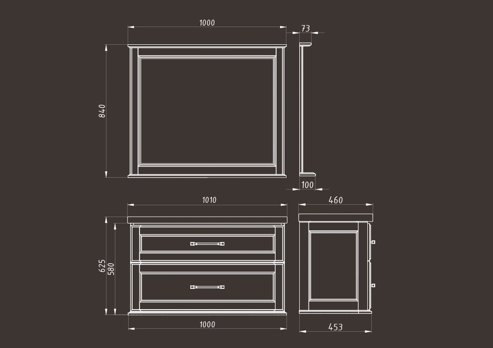 Мебель для ванной ASB Woodline Венеция 100 комплект, подвесной, белый, хром от магазина Vanna-Vanna.ru!