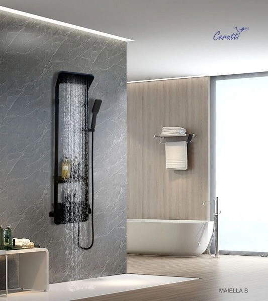 Душевая панель Ceruttispa MAIELLA B CT8985 из нержавеющей стали, цвет черный от магазина Vanna-Vanna.ru!
