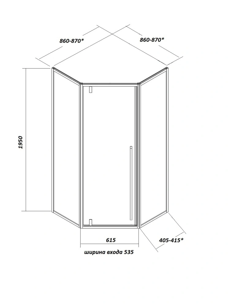 Душевой уголок Ceruttispa C3AWD без поддона (90x90x195)