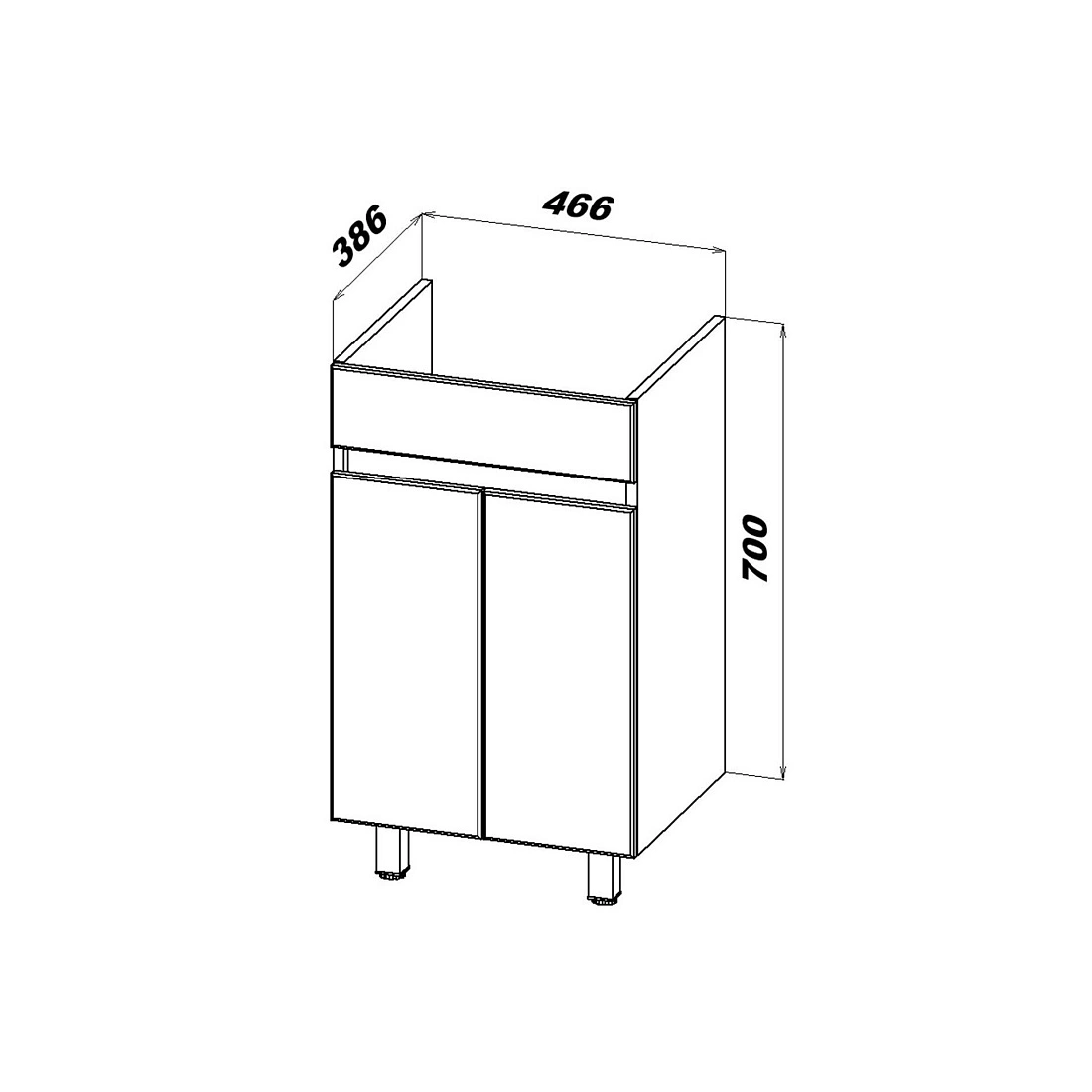 Тумба напольная SanStar Квадро 50 с раковиной Сомо 50 белый