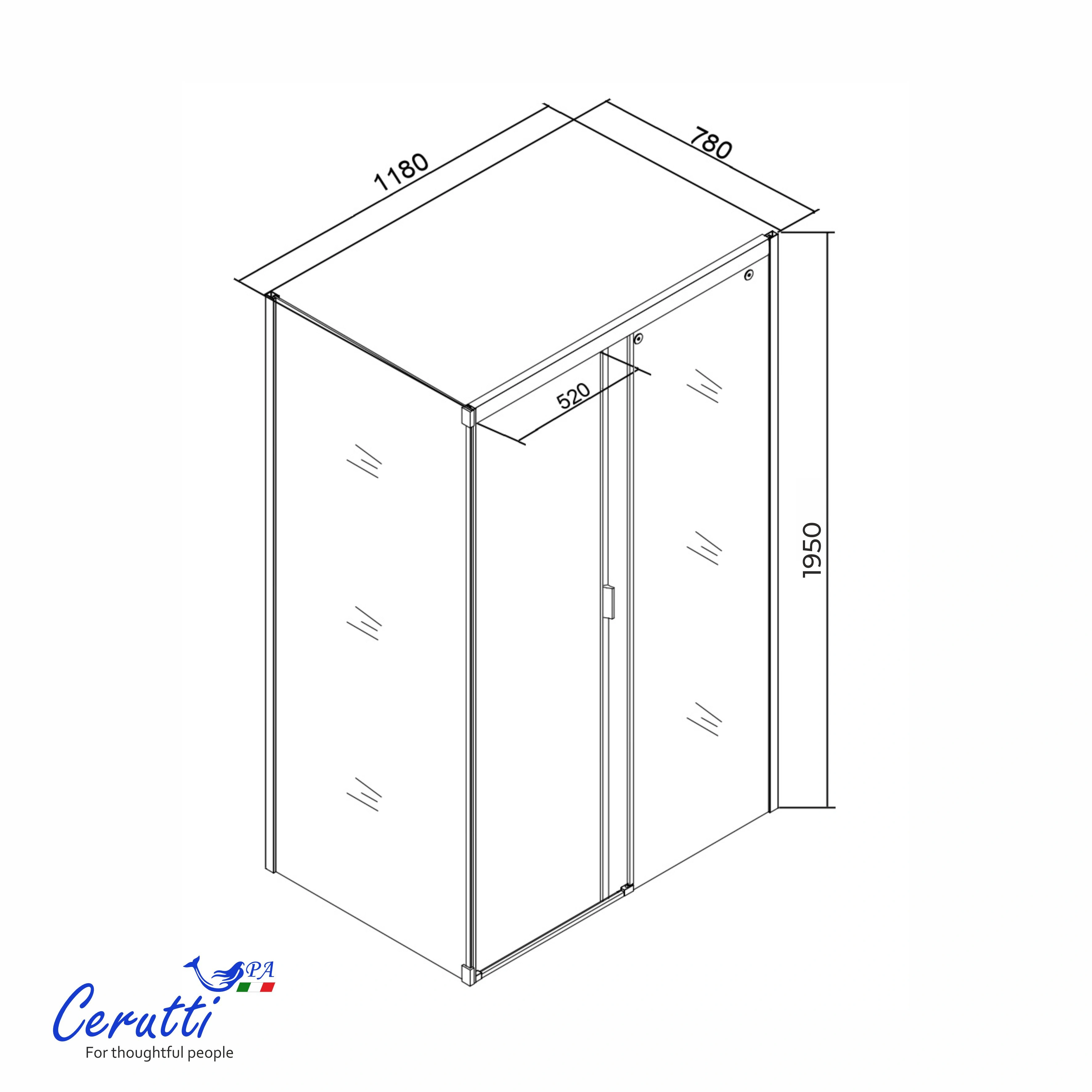 Душевое ограждение Ceruttispa МАРБЕЛЛА (MARBELLA) 120BF R (120x80x190) от магазина Vanna-Vanna.ru!