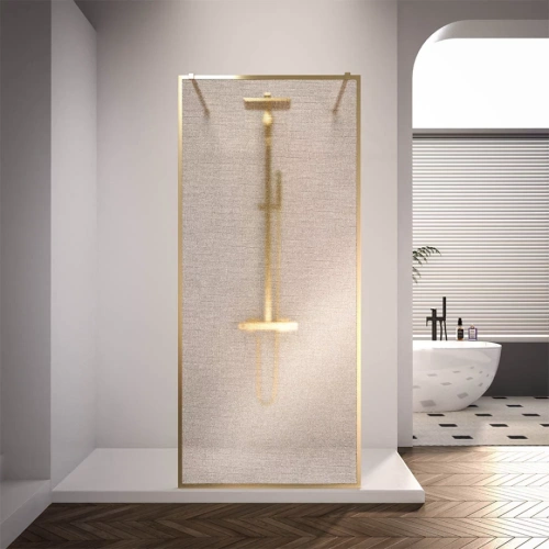 Душевая перегородка Veconi Korato KR-90GL, 1200x2000, брашированное золото, ламинированное золото от магазина Vanna-Vanna.ru!