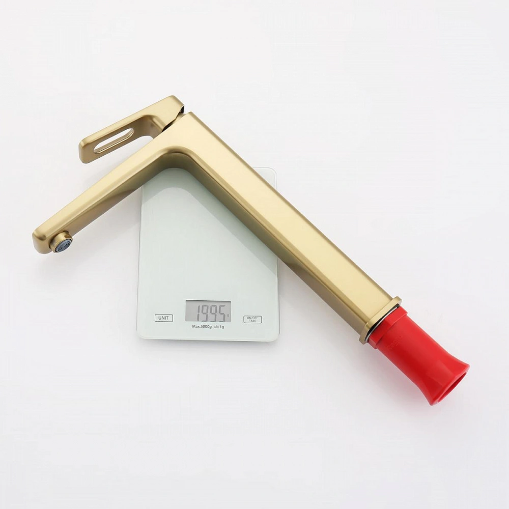 Смеситель для раковины высокий Raglo R51.15.03, золотой сатин от магазина Vanna-Vanna.ru!