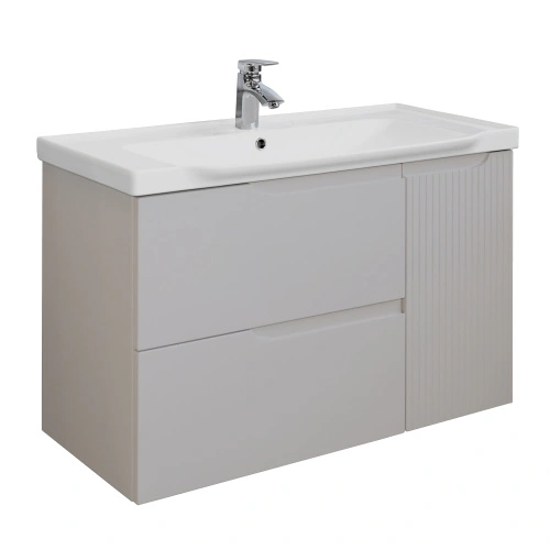 Тумба подвесная Comforty Сидней-100 серый шелк с раковиной CF188057-100 от магазина Vanna-Vanna.ru!
