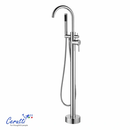 Смеситель напольный Ceruttispa Тобия (TOBIA) из нержавеющей стали, цвет хром от магазина Vanna-Vanna.ru!