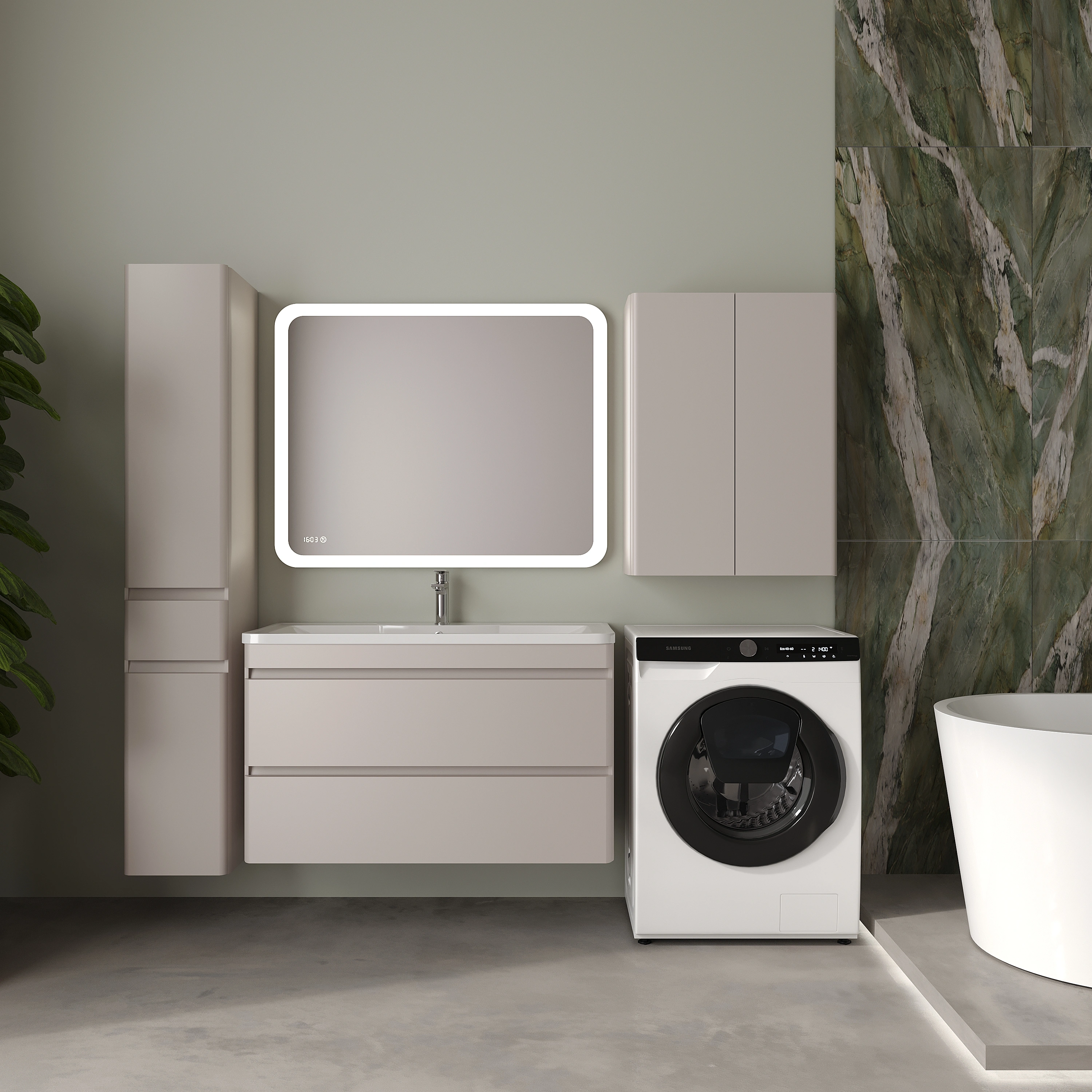 Тумба подвесная Style Line Атлантика 100, карамель, с раковиной Атлантика 100 от магазина Vanna-Vanna.ru!