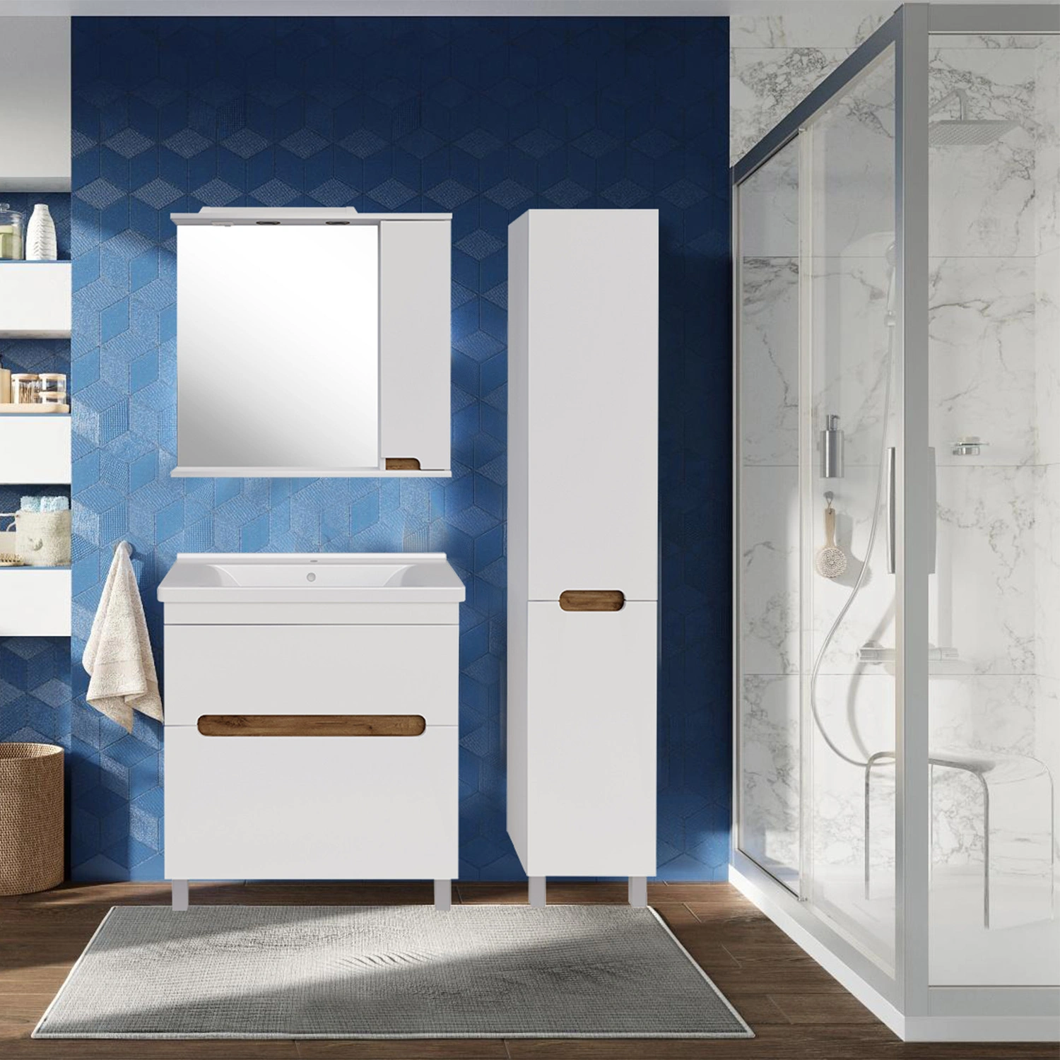 Мебель для ванной Асб-мебель Вита 80 комплект, напольный, белый от магазина Vanna-Vanna.ru!