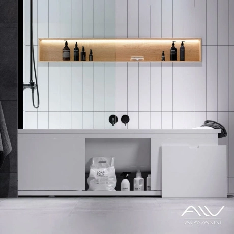 Экран под ванну Alavann Rita AL 160 раздвижной со съемной дверкой белый