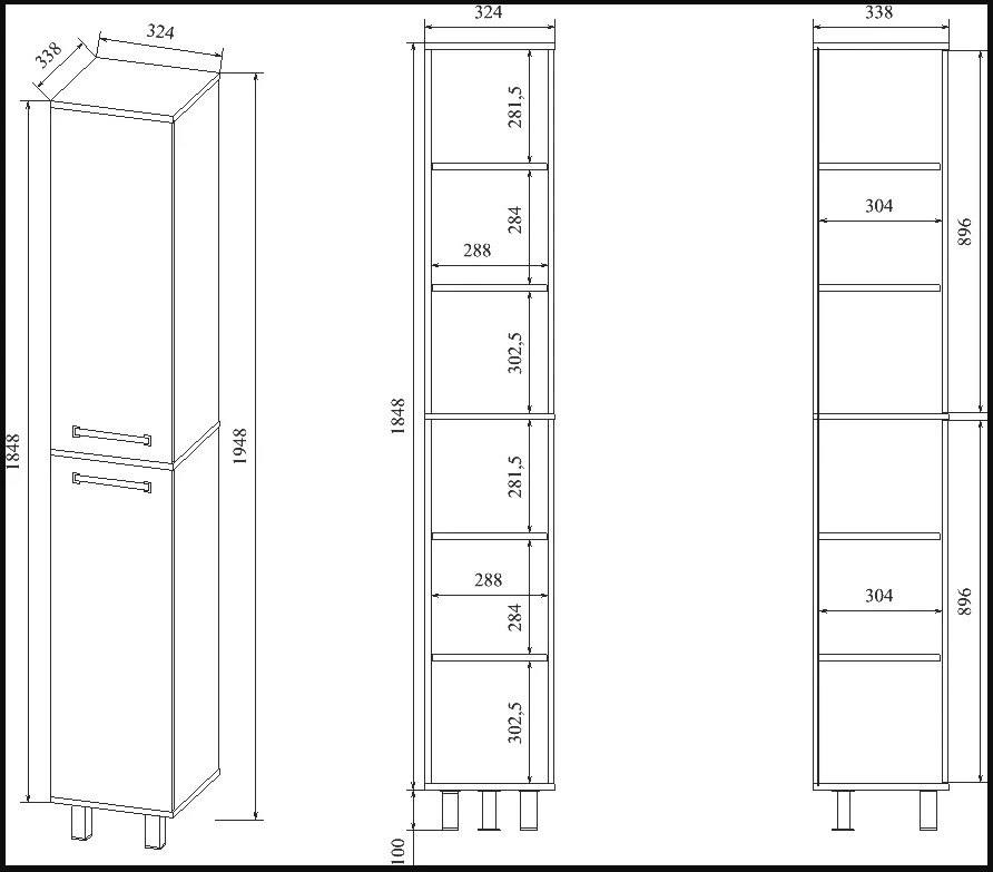 Пенал Sanflor Толедо 35 L напольный, северное дерево от магазина Vanna-Vanna.ru!