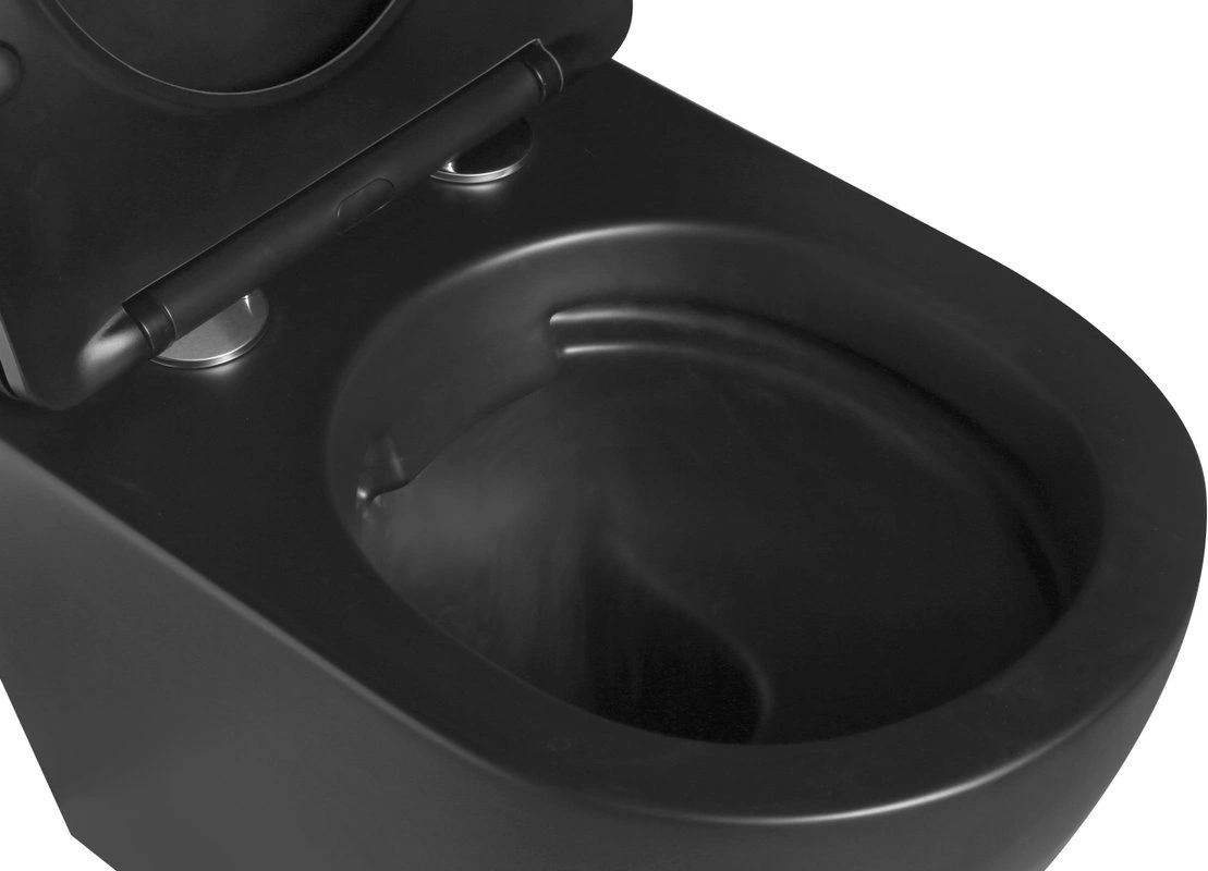 Унитаз подвесной SantiLine SL-5018MB+SL-03 с инсталляцией и кнопкой, черный от магазина Vanna-Vanna.ru!