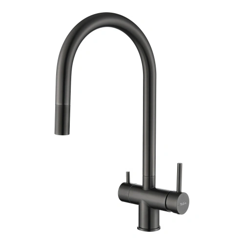 Смеситель для кухни с подключением фильтра Rivelato Trevi 2433505, черный от магазина Vanna-Vanna.ru!