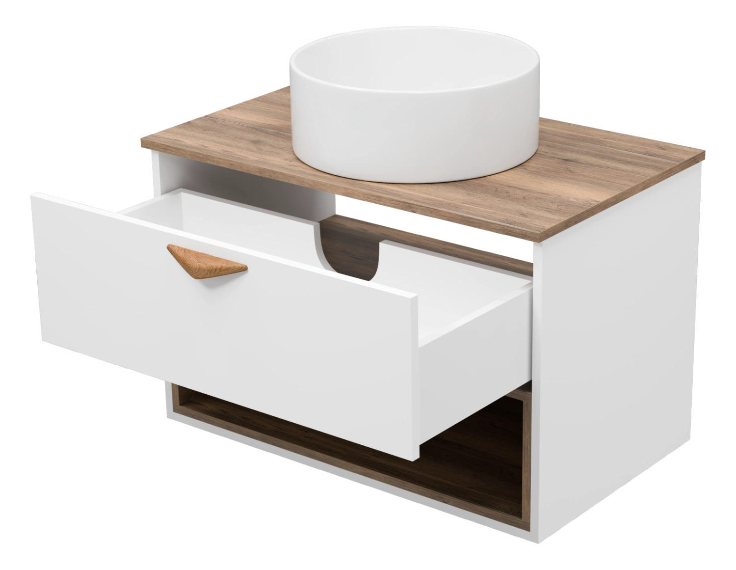 Тумба с раковиной Brevita Bergen 80 с подсветкой подвесная, белый от магазина Vanna-Vanna.ru!