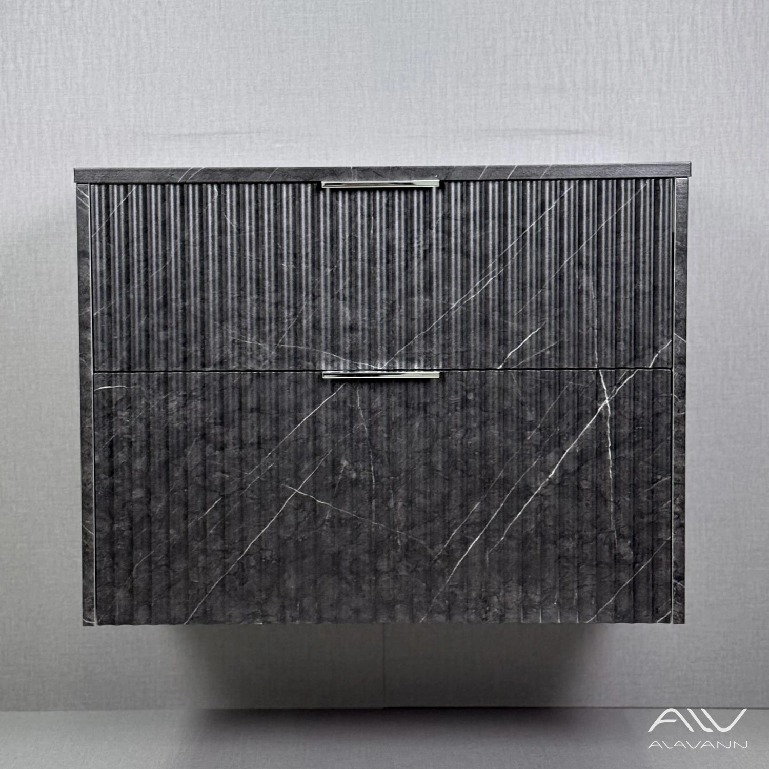 Тумба подвесная Alavann Anna 80 под накладную раковину, черный мрамор от магазина Vanna-Vanna.ru!