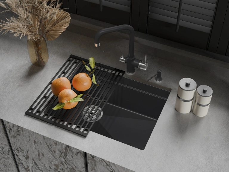 Кухонная мойка Rivelato LINO LN-554-L, антрацит от магазина Vanna-Vanna.ru!