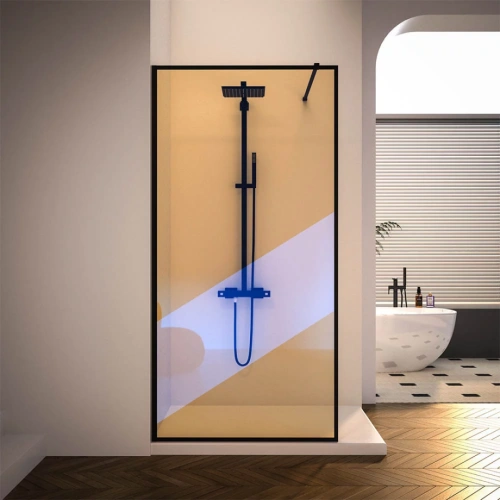 Душевая перегородка Veconi Korato KR-81BC, 1100x2000, черный матовый, хамелеон от магазина Vanna-Vanna.ru!
