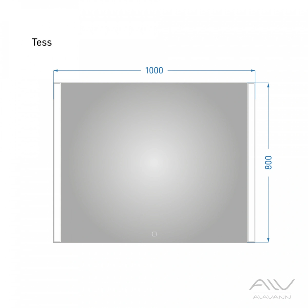 Зеркало Alavann Tess 100 Led подсветкой, сенсор от магазина Vanna-Vanna.ru!
