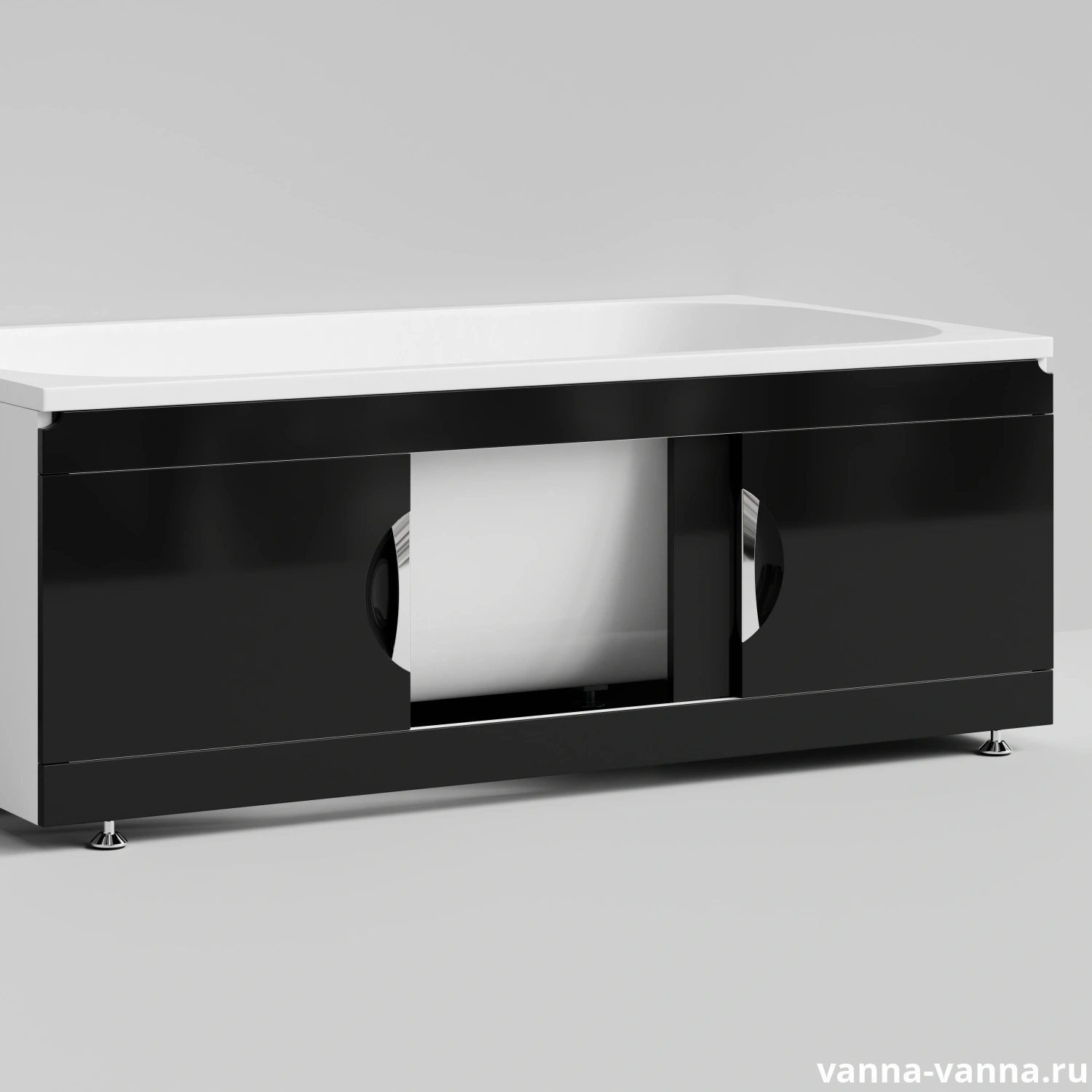 Экран под ванну Vod-ok Топ 150 раздвижной Черный глянец от магазина Vanna-Vanna.ru!
