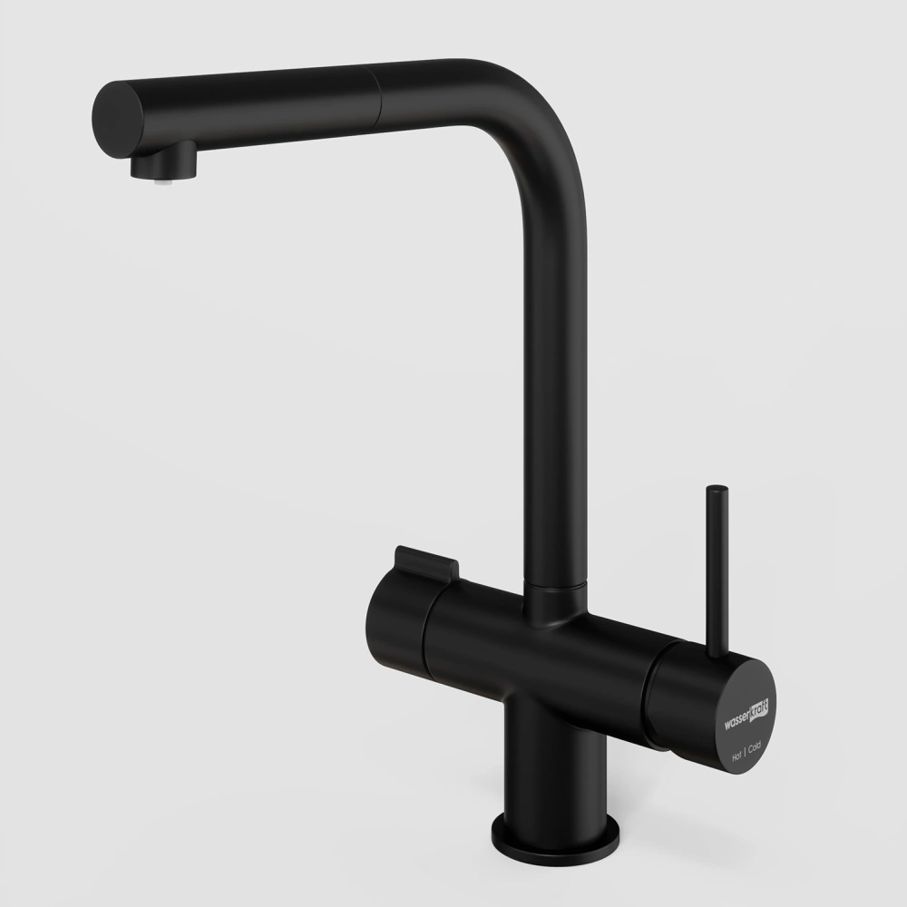 Смеситель для кухни под фильтр с выдвижной лейкой WasserKraft A8967 черный Soft-touch от магазина Vanna-Vanna.ru!