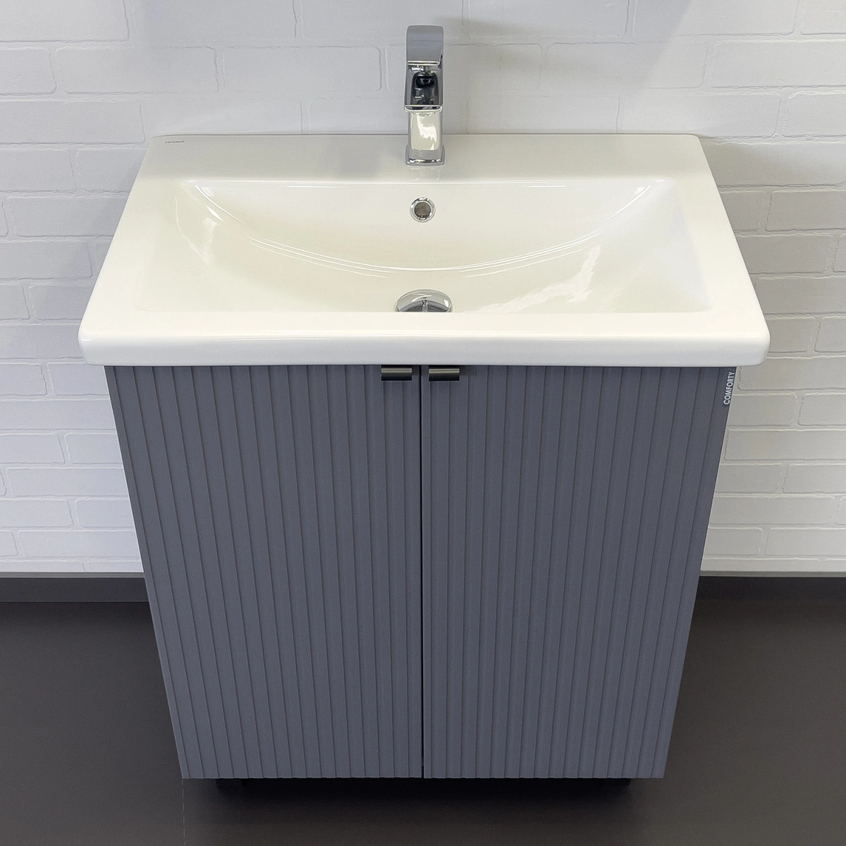 Тумба напольная Comforty Лима-70 антрацит с раковиной Комо 70 от магазина Vanna-Vanna.ru!